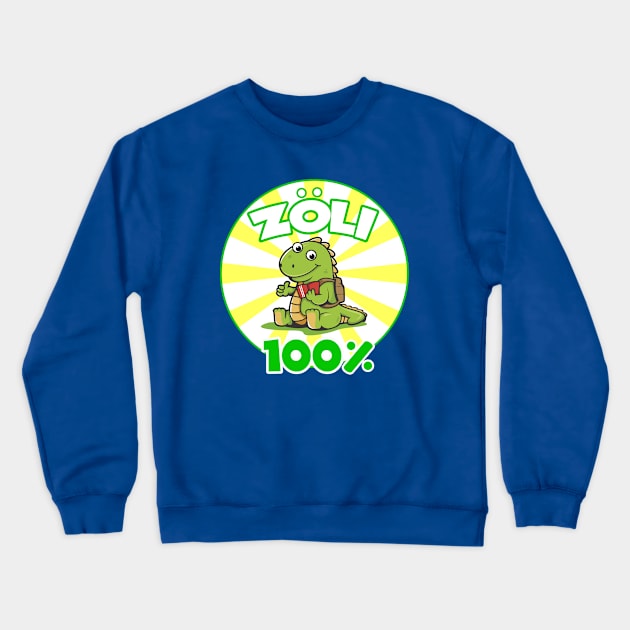 Zöli 100% Dinosaur Children Design Crewneck Sweatshirt by VanDanDesigns